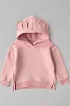Lil.snuggles Girls Winter Hoodie in Pink Colour Fleece Inside